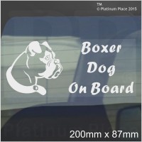 Boxer Dog On Board Sticker-Car,Van-Window Sign